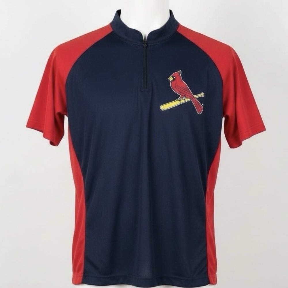 St. Louis Cardinals Short Sleeve 1/4 Zip Pullover Jersey Men's Size XL